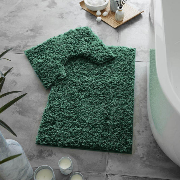 Zero Twist Fluffy Super Soft 100% Microfiber Non-Slip Shaggy 2 Piece Bathroom Rugs